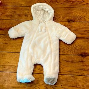 Baby Girl Faux Fur Snowsuit, Size 3-6 mo